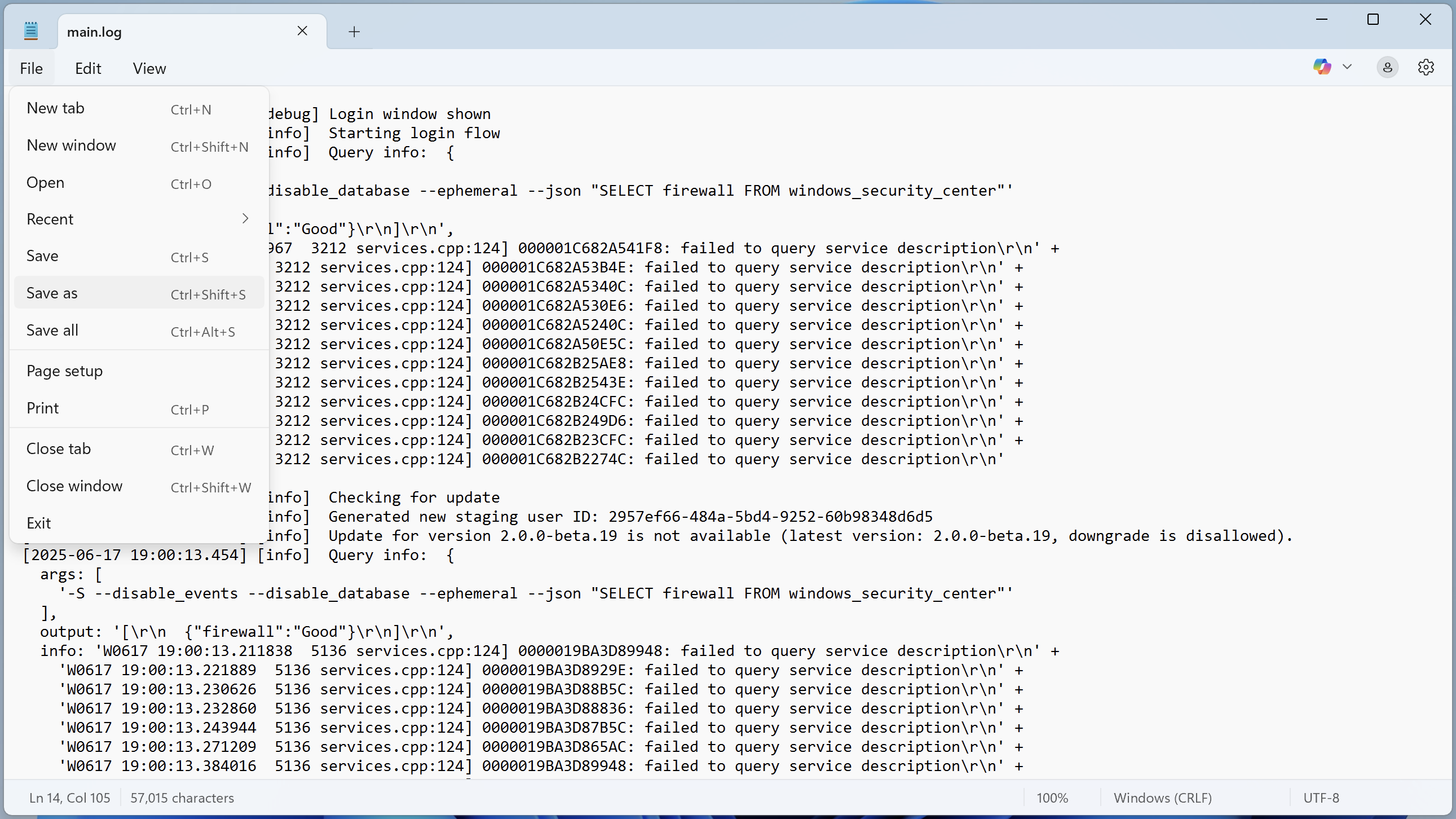 Windows logs
