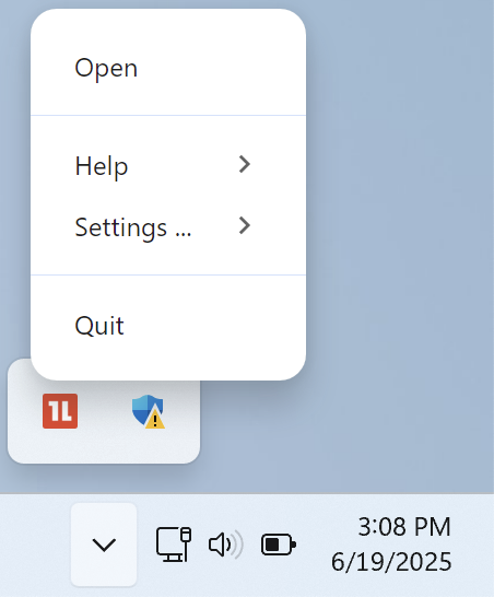 Windows system tray